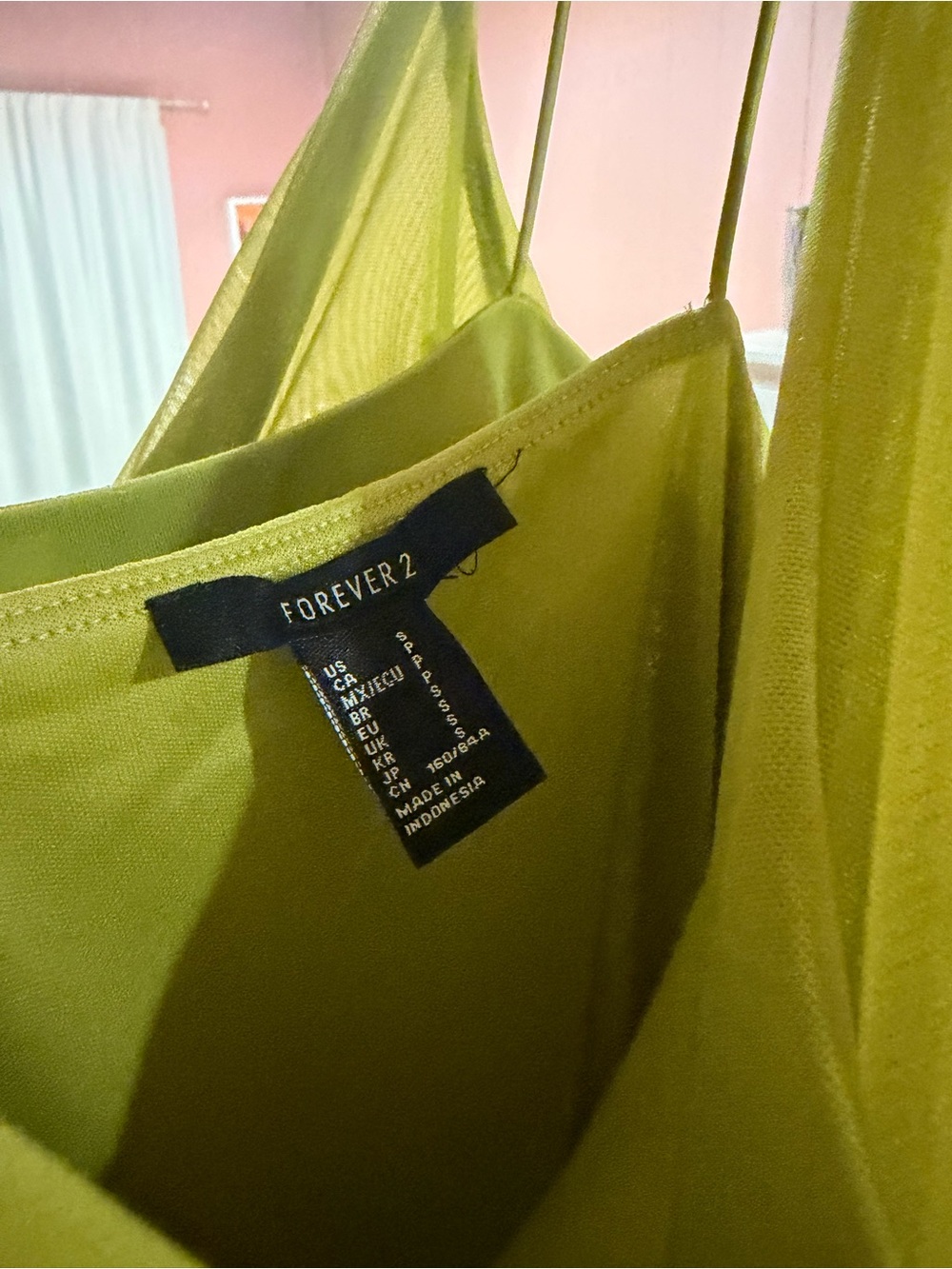 Forever 21 Lime Green Cowl Neck Slip Midi Dress - Picture 2 of 2